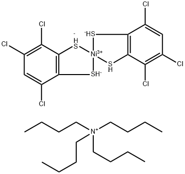 四丁铵双(3,4,6-三氯-1,2-苯二硫醇基)镍酸盐 结构式