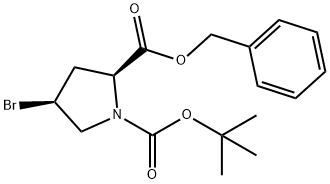 (2S, 4S)-1-N-Boc-4-bromo-proline benzyl ester 结构式