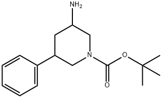 叔-丁基 3-氨基-5-苯基哌啶-1-甲酸基酯 结构式