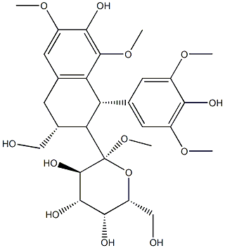 (+)-南烛木树脂酚 9'-O-葡萄糖甙 结构式