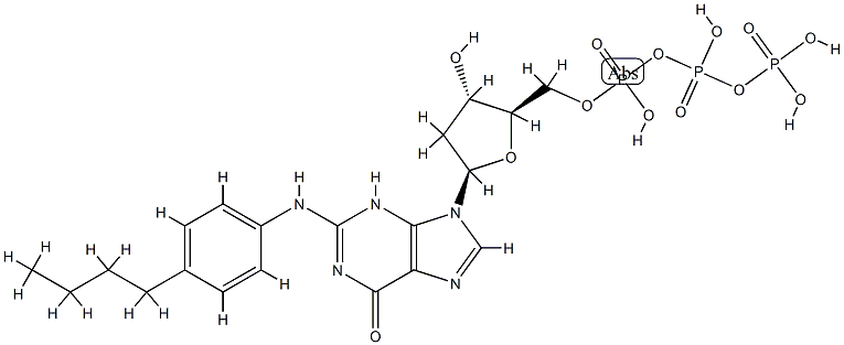 N(2)-(4-n-butylphenyl)-2'-deoxyguanosine 5'-triphosphate 结构式