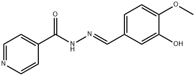 (E)-N-(3-hydroxy-4-methoxybenzylidene)isonicotinohydrazide 结构式