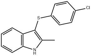 3-(4-chlorophenylthio)-2-methyl-1H-indole 结构式