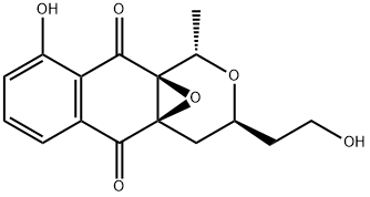 (1S)-3,4-Dihydro-3β-(2-hydroxyethyl)-9-hydroxy-1α-methyl-4aβ,10aβ-epoxy-1H-naphtho[2,3-c]pyran-5,10-dione 结构式