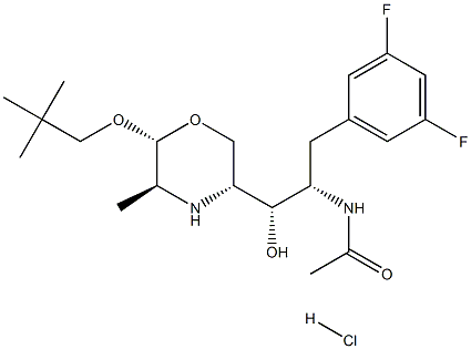AcetaMide, N-[(1S,2S)-1-[(3,5-difluorophenyl)Methyl]-2-[(3R,5S,6R)-6-(2,2-diMethylpropoxy)-5-Methyl-3-Morpholinyl]-2-hydroxyethyl]-, (HCl salt) 结构式