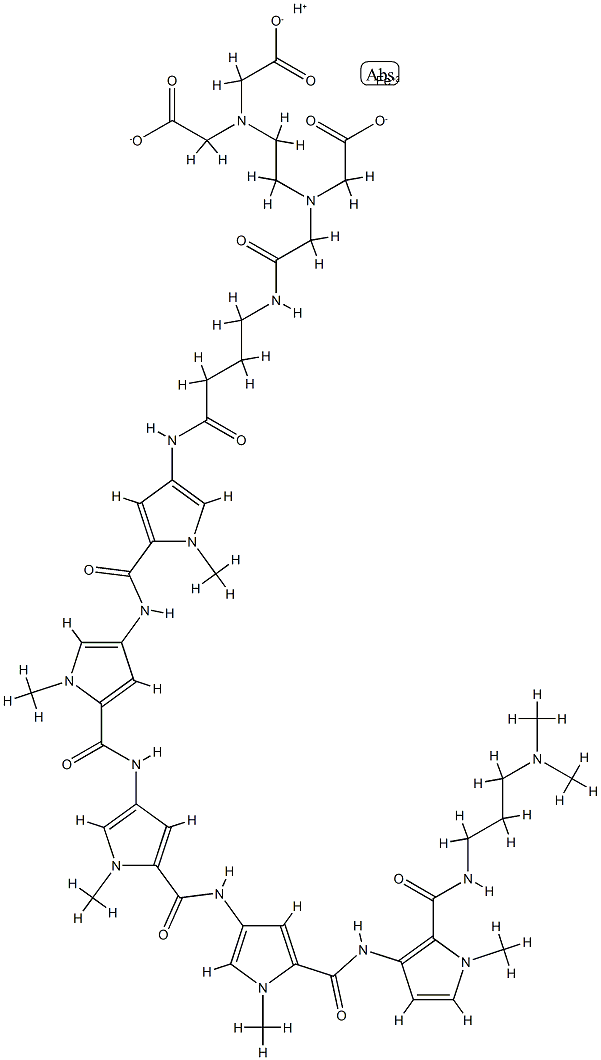 penta-N-methylpyrrolecarboxamide-EDTA-Fe(II) 结构式