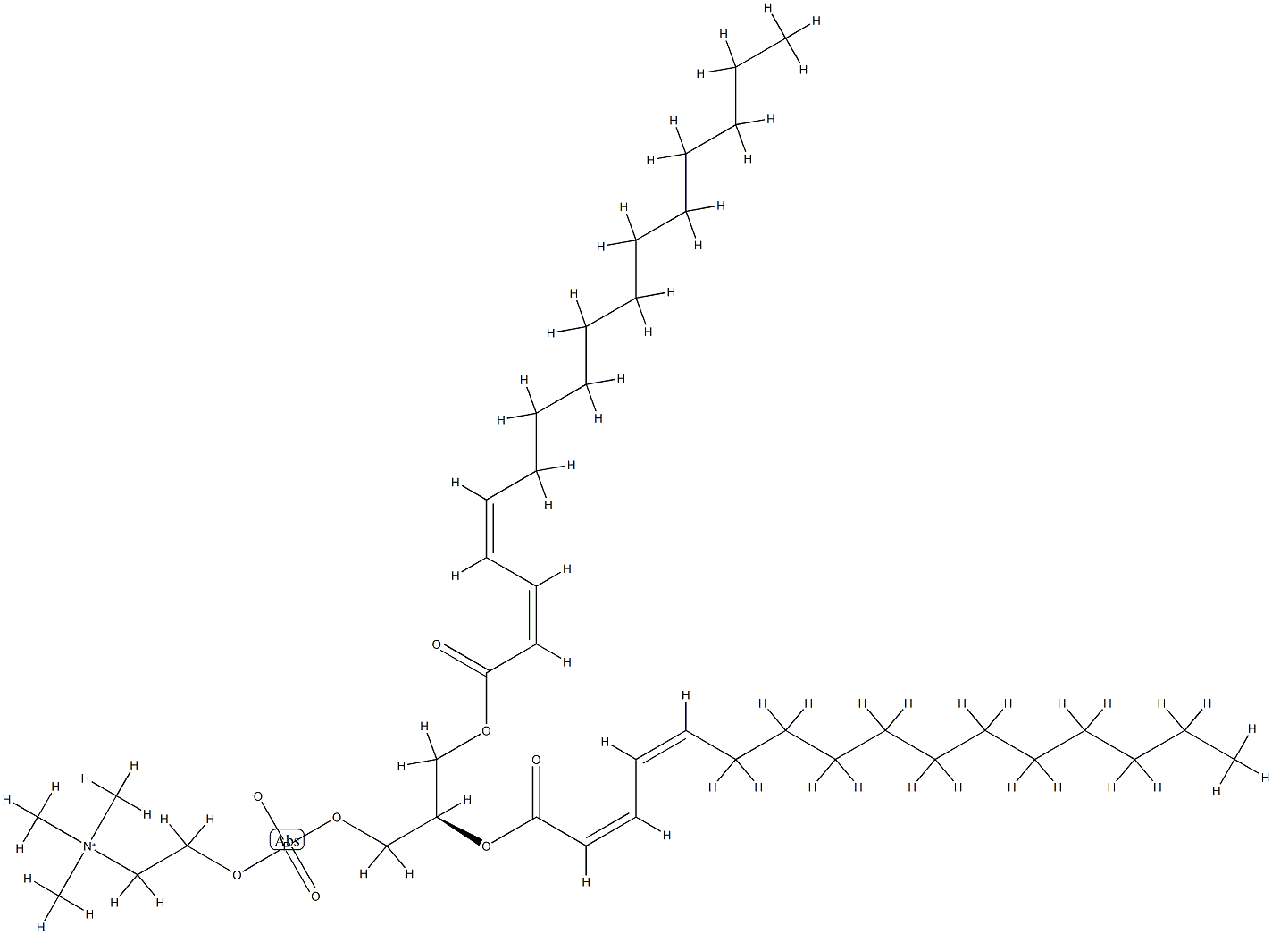 3,5,9-Trioxa-4-phosphapentacosa-11,13-dien-1-aminium, 4-hydroxy-N,N,N- trimethyl-10-oxo-7-((1-oxo-2,4-hexadecadienyl)oxy)-, hydroxide, inner  salt, 4-oxide, (R-(all-E))- 结构式