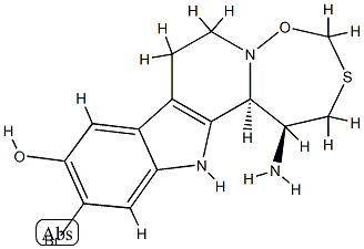 (1S)-1α-Amino-11-bromo-1,2,7,8,13,13bβ-hexahydro[1,6,2]oxathiazepino[2',3':1,2]pyrido[3,4-b]indol-10-ol 结构式