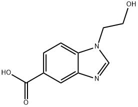 1-(2-羟乙基)-1H-苯并咪唑-5-羧酸 结构式