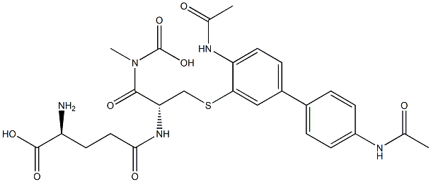 Glycine, N-(S-(4,4'-bis(acetylamino)(1,1'-biphenyl)-3-yl)-N-L-gamma-glutamyl-L-cysteinyl)- 结构式