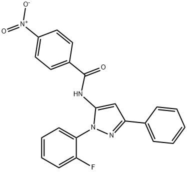 N-[1-(2-Fluorophenyl)-3-phenyl-1H-pyrazol-5-yl]-4-nitrobenzamide 结构式