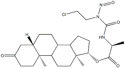 2-chloroethylnitrosocarbamoylalanine 17-dihydrotestosterone ester 结构式