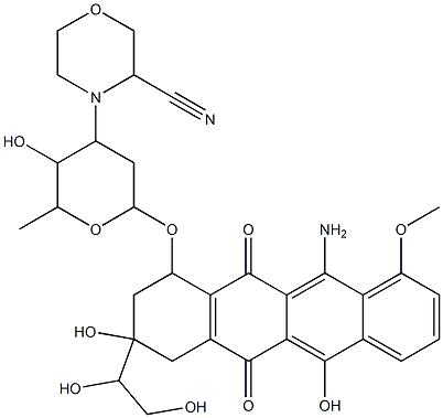 beta-3'-Deamino-3'-(3-cyano-4-morpholinyl)-12-imino-13-dihydroadriamycin 结构式