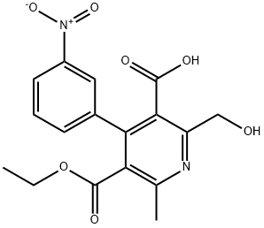 5-(Ethoxycarbonyl)-2-(hydroxyMethyl-6-Methyl-4-(3-nitrophenyl)nicotinic Acid 结构式