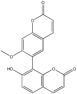 7'-Hydroxy-7-methoxy-6,8'-bi[2H-1-benzopyran]-2,2'-dione 结构式