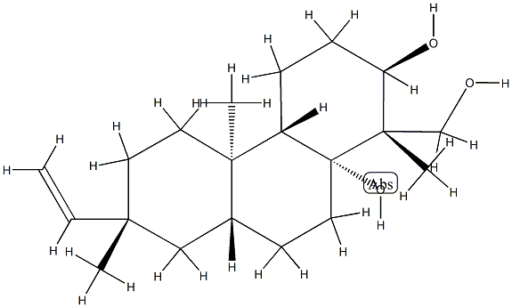 (1S,4aα,8aα)-7β-Ethenyltetradecahydro-1β-(hydroxymethyl)-1,4bβ,7-trimethyl-2α,10aβ-phenanthrenediol 结构式