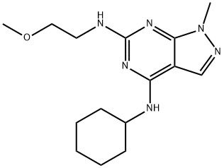 N~4~-cyclohexyl-N~6~-(2-methoxyethyl)-1-methyl-1H-pyrazolo[3,4-d]pyrimidine-4,6-diamine 结构式