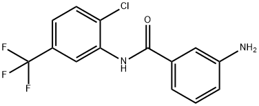 3-amino-N-[2-chloro-5-(trifluoromethyl)phenyl]benzamide 结构式