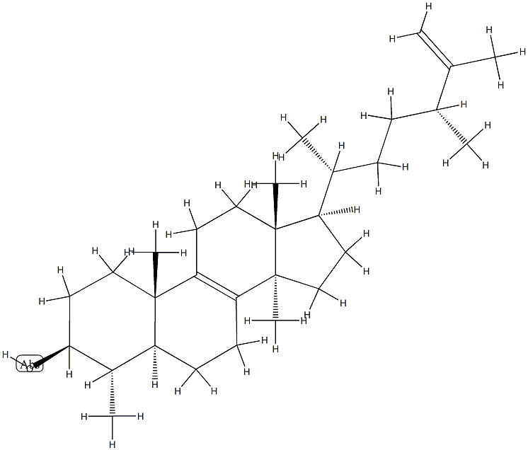 (14α,24R)-4α,14-Dimethyl-5α-ergosta-8,25-dien-3β-ol 结构式