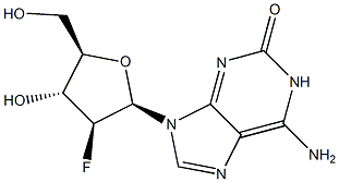 6-氨基-9-(2-脱氧-2-氟-BETA-D-阿拉伯呋喃糖基)-1,9-二氢-2H-嘌呤-2-酮 结构式