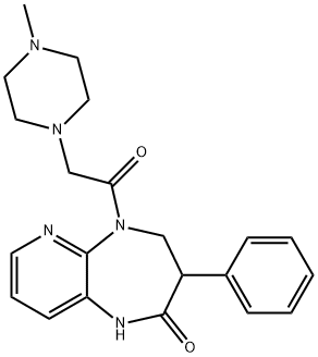 3-phenyl-2-oxo-5-(2-(4-methylpiperazin-1-yl)acetyl)-1H-tetrahydropyrido(2,3b)(1,4)diazepine 结构式
