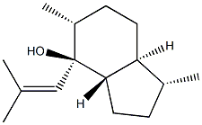 (1R,3aβ,7aα)-1α,5α-Dimethyl-4α-(2-methyl-1-propenyl)hydrindan-4β-ol 结构式