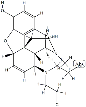 8 beta-(bis(2-chloroethyl)amino)-6,7-didehydro-3-hydroxy-17-methyl-4,5 alpha-epoxymorphinan 结构式