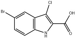 5-溴-3-氯-1H-吲哚-2-羧酸 结构式