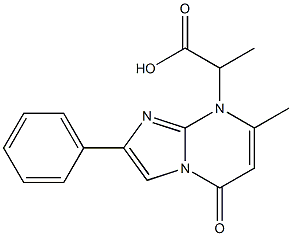 2-(7-甲基-5-氧-2-苯基-5H-咪唑[1,2-A]嘧啶基-8-基)丙酸 结构式