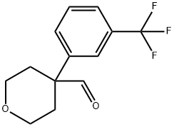 4-[3-(三氟甲基)苯基]四氢-2H-吡喃-4-甲醛 结构式