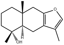 (4aR)-4,4aα,5,6,7,8,8a,9-Octahydro-3,5,8aβ-trimethylnaphtho[2,3-b]furan-5α-ol 结构式