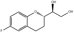 (1’S,2S)-2-(1’,2’-Dihydroxyethyl)-6-fluorochromane 结构式