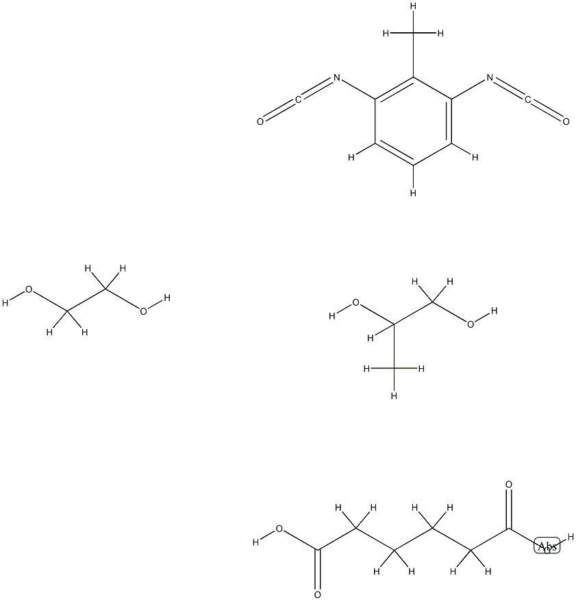 己二酸、1,3-二异氰酸根合甲苯、1,2-乙二醇和1,2-丙二醇的聚合物 结构式