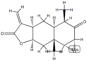 (1aR,3aβ,4aβ,7aβ,8bα)-3a,4,4a,5,6,7a,8,8b-Octahydro-3α,8aα-dimethyl-5-methyleneoxireno[7,8]naphtho[2,3-b]furan-2,6(1aαH,3H)-dione 结构式