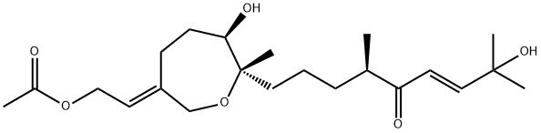 (3E,6R)-9-[(2S)-6-[(E)-2-(Acetyloxy)ethylidene]-3α-hydroxy-2α-methyloxepan-2β-yl]-2-hydroxy-2,6-dimethyl-3-nonen-5-one 结构式