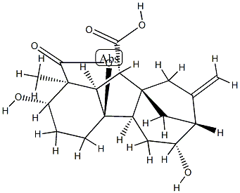 2β,4aα,6β-Trihydroxy-1-methyl-8-methylenegibbane-1α,10β-dicarboxylic acid 1,4a-lactone 结构式