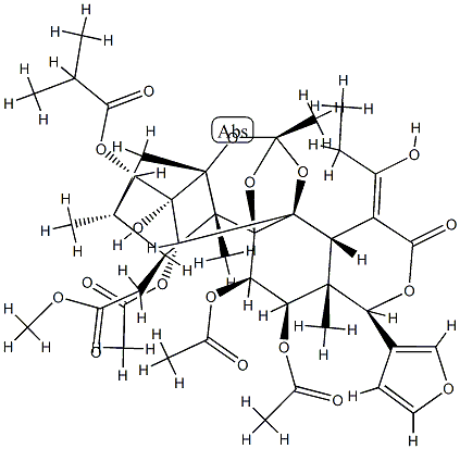 11α,12α-Bis(acetyloxy)-15-[(Z)-1-hydroxypropylidene]phragmalin 30-acetate 3-(2-methylpropionate) 结构式