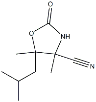 4-Oxazolidinecarbonitrile,5-isobutyl-4,5-dimethyl-2-oxo-(7CI) 结构式