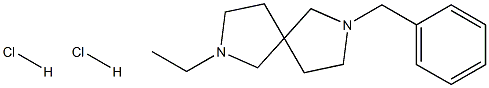 2,7-Diazaspiro[4.4]nonane, 2-ethyl-7-(phenylMethyl)-, (Hydrochloride) (1:2) (or 2,7-Diazaspiro[4.4]nonane,2-ethyl-7-(phenylMethyl)-,dihydrochloride (9CI)) 结构式