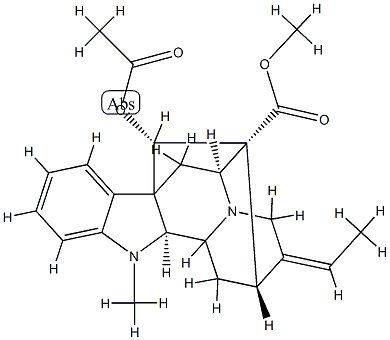 (2α,17S,19E)-17-Acetoxy-19,20-didehydroajmalan-16-carboxylic acid methyl ester 结构式