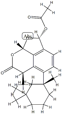 (2S)-2-(Acetyloxy)-6,8aβ-dihydro-6β-methyl-5-[(1R)-1,3,3-trimethylcyclohexyl]furo[4,3,2-ij][2]benzopyran-7(2H)-one 结构式