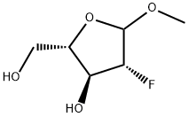 甲基 2-脱氧-2-氟-BETA-L-阿拉伯呋喃糖苷 结构式