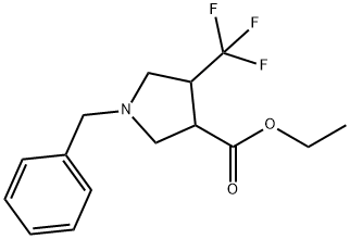 1-苄基-4-(三氟甲基)吡咯烷-3-甲酸乙酯 结构式