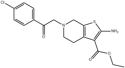 Ethyl-2-amino-6-[2-(4-chlorophenyl)-2-oxoethyl]-4,5,6,7-tetrahydrothieno[2,3-c]pyridine-3-carboxylate 结构式