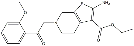Ethyl-2-amino-6-[2-(2-methoxyphenyl)-2-oxoethyl]4,5,6,7,-tetrahydrothieno[2,3-c]pyridine-3-carboxylate 结构式