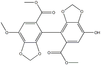 7-hydroxy-7'-methoxy-4,4'-bis(1,3-benzodioxole)-5,5'-dicarboxylic acid dimethyl ester 结构式