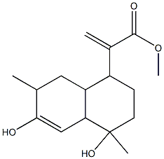 [1R,(-)]-1,2,3,4,4aα,7,8,8aα-Octahydro-4α,6α-dihydroxy-4,7-dimethyl-α-methylene-1α-naphthaleneacetic acid methyl ester 结构式