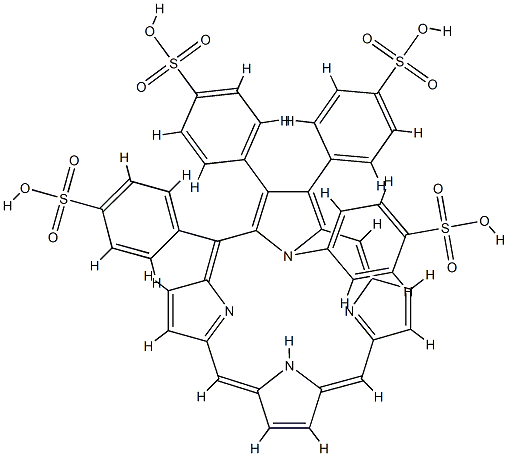 间-四(对磺酸基苯基)卟啉 结构式