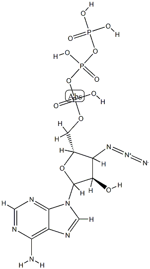 9-(3'-azido-3'-deoxy-beta-D-xylofuranosyl)adenine 5'-triphosphate 结构式