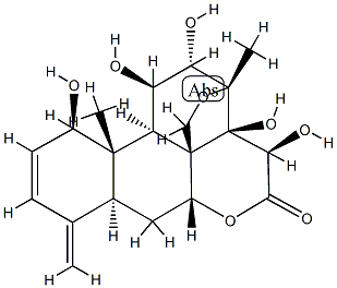 13,20-Epoxy-1β,11β,12α,14,15β-pentahydroxypicrasa-2,4(18)-dien-16-one 结构式